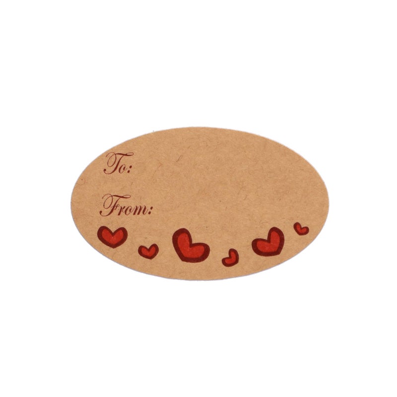 Cualfec Valentine's Day to and from Stickers Valentine's Heart Stickers 1.5"x2.5" Natural Kraft Gift Tags 4 Unique Heart Designs for Gift Wrapping, Box and Envelope Sealing - 200 Stickers - Image 4