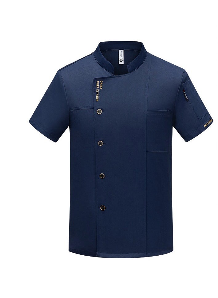 NIBEMINENT Breathable Mesh Chef Overalls Short Sleeve Summer Men's High-End Women's Baking Catering Hotel Restaurant Restaurant Kitchen Too  - Image 1