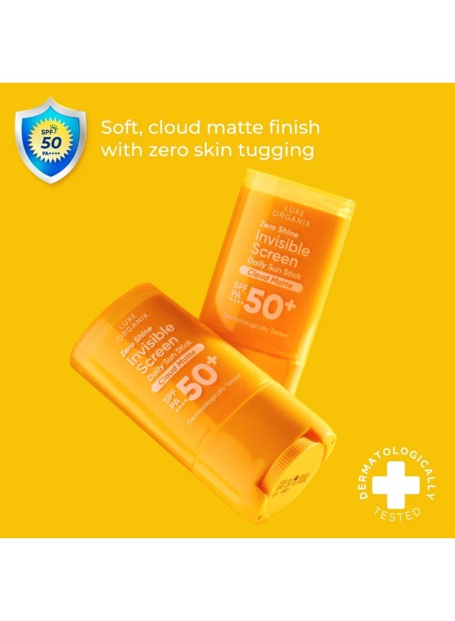 LUXE ORGANIX Zero Shine Invisible Screen Daily Sun Stick Cloud Matte 20 g SPF Sun Protection Oil Control Matte Finish Invisible Sunscreen For Face - Image 4