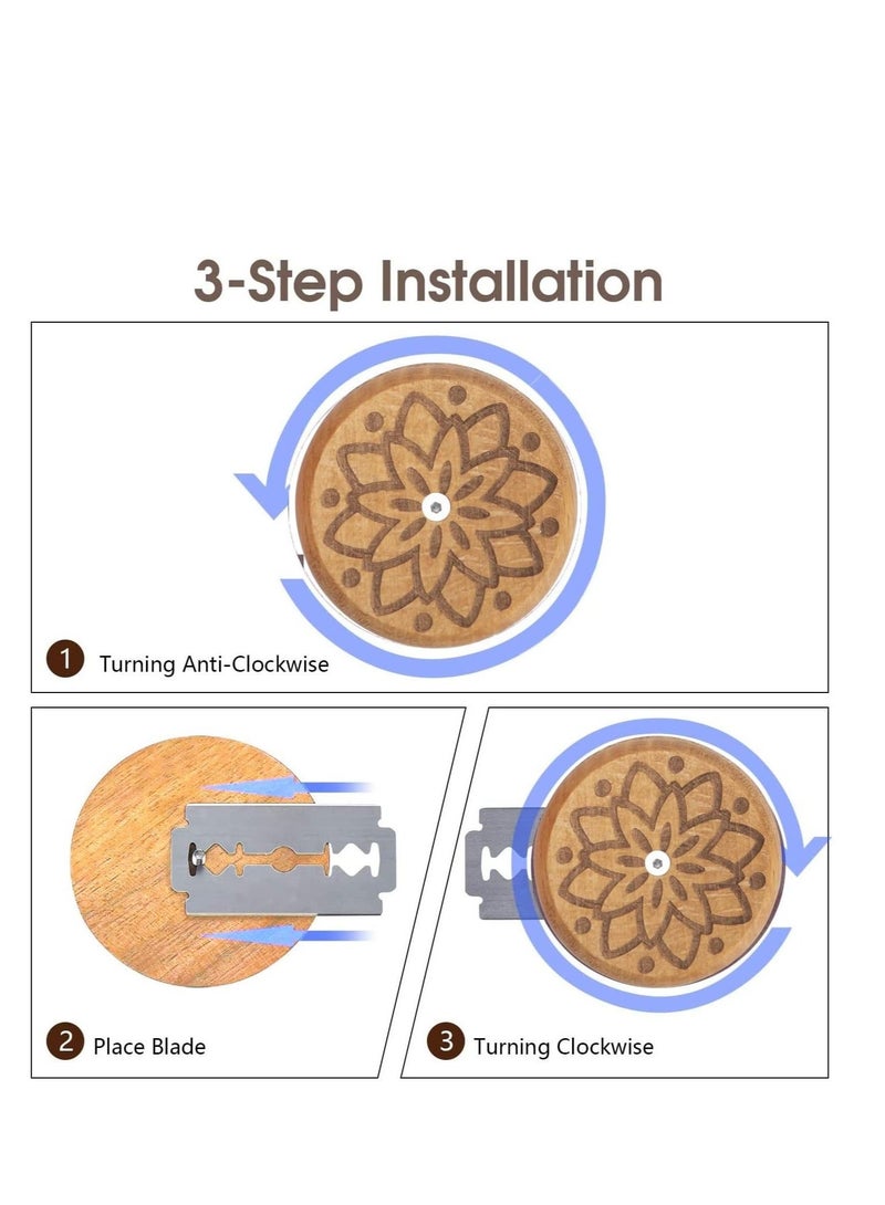 شو وو UFO Bread Lame Cutter Scoring for Tool Sourdough Bakers Razor Scorer Blade Banneton Knife Making Handcrafted with Red Holster and 5 Blades - Image 4