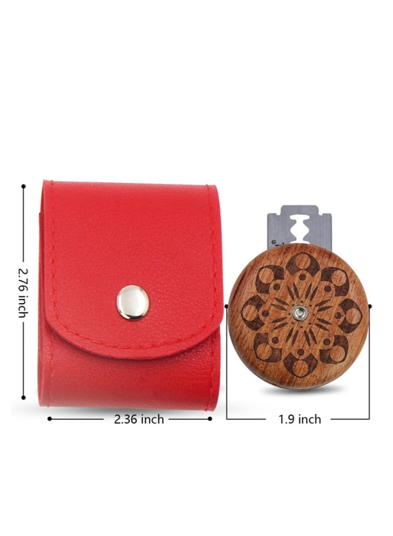 شو وو UFO Bread Lame Cutter Scoring for Tool Sourdough Bakers Razor Scorer Blade Banneton Knife Making Handcrafted with Red Holster and 5 Blades - Image 5