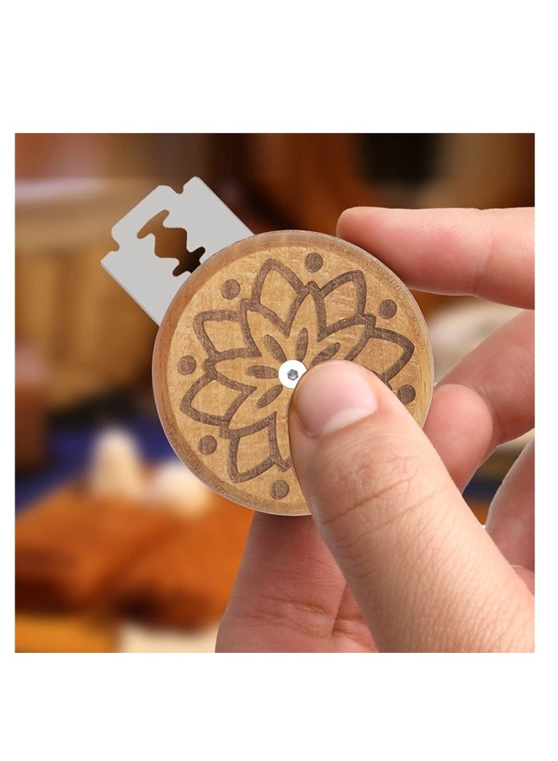 شو وو UFO Bread Lame Cutter Scoring for Tool Sourdough Bakers Razor Scorer Blade Banneton Knife Making Handcrafted with Red Holster and 5 Blades - Image 2