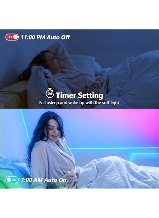 Arabest 100ft LED Lights for Bedroom with Music Sync, Remote Control, and App Control. Color Changing RGB Strip Lights for Home, Kitchen, Party,  Decoration. Includes 2 Rolls of 50ft.  - Image 5