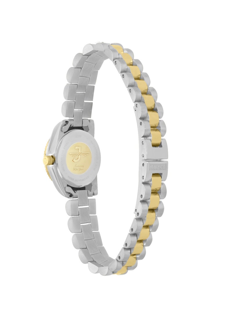 Jovial Women's Fashion metal band watch, 21mm, White Dial with Diamond - Image 3