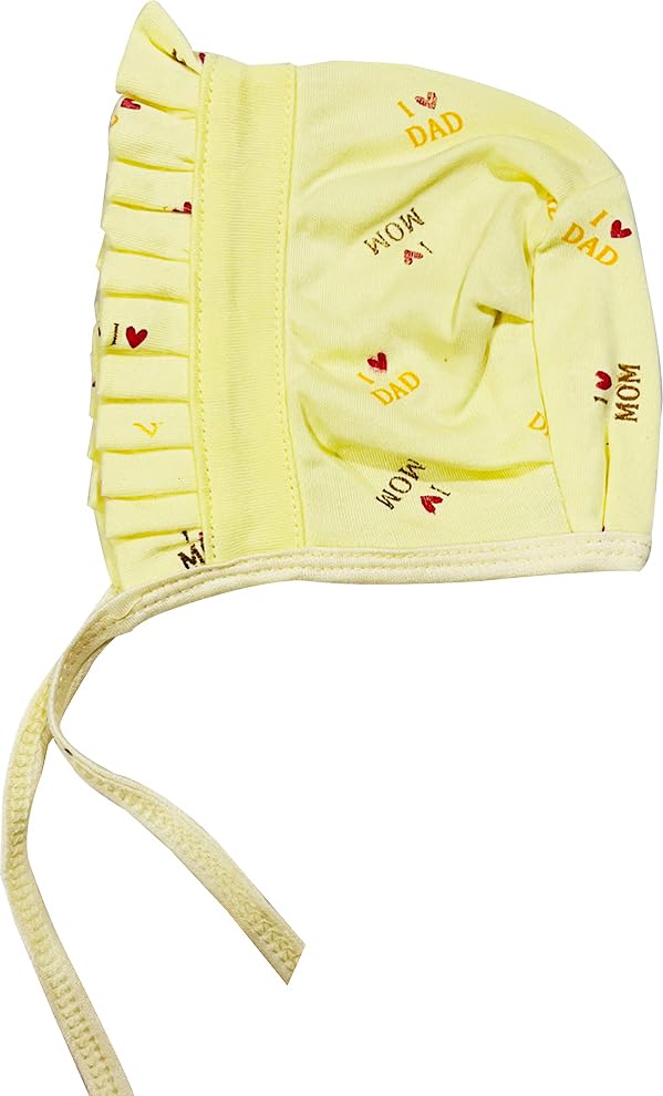 KmCho Newborn Baby jalar Cap/Hat/Topi, Printed, Pure Hosiery Cotton Fabric- Soft & Breathable | Cozy, Lightweight & Stretchable | Unisex Baby Cap for Everyday Comfort - 5 Pcs - DN 1 - Image 5