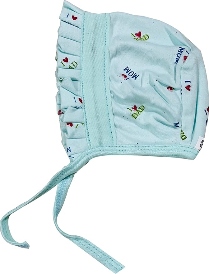 KmCho Newborn Baby jalar Cap/Hat/Topi, Printed, Pure Hosiery Cotton Fabric- Soft & Breathable | Cozy, Lightweight & Stretchable | Unisex Baby Cap for Everyday Comfort - 5 Pcs - DN 1 - Image 2