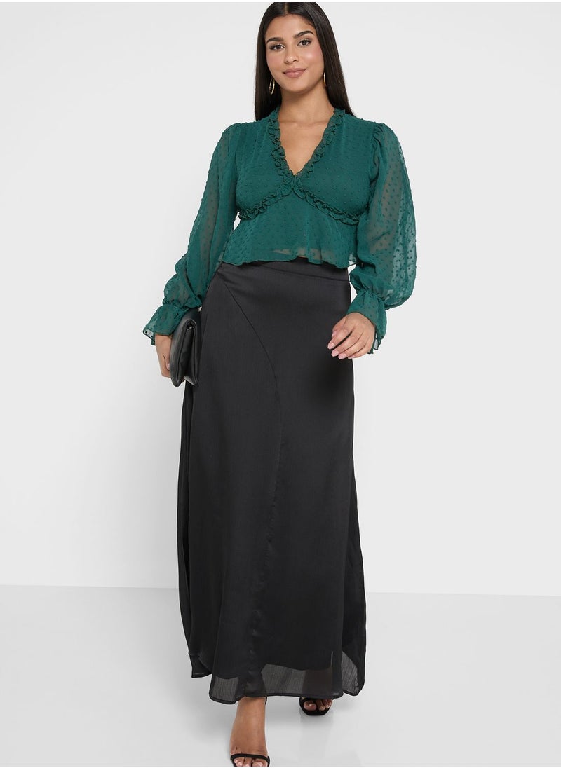 ELLA - Textured Peplum Top - Image 1
