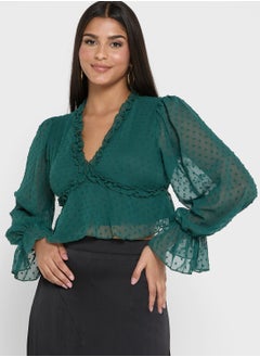 Textured Peplum Top