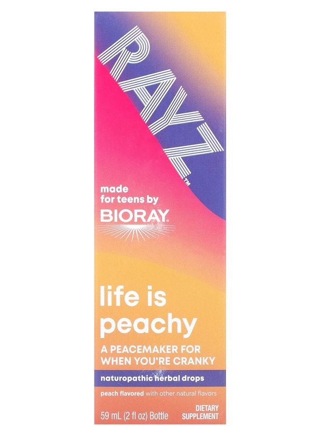 Rayz Life Is Peachy Herbal Drops For Teens Peach 2 fl oz (59 ml)