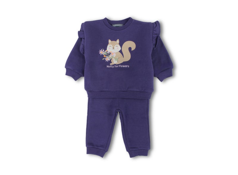 Pompelo Baby Girls 2-Piece Outfit Set – Purple - Image 1