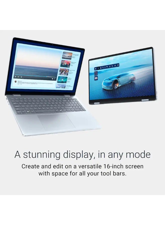 DELL 16 Plus Copilot+ PC Touchscreen Laptop, Intel Core Ultra 7 256V, 16" 2K LED Touchscreen, 16GB, 1TB, Intel Arc, Windows 11 Home, English/Arabic Ice Blue - Image 3