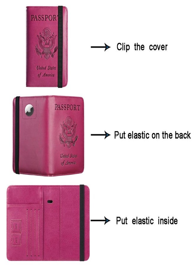 PASCACOO Passport Holder Cover Wallet Travel Essentials RFID Blocking Leather Card Case International Must Haves Travel Accessories for Women Men, 119#Purple, for Airtag - Image 5