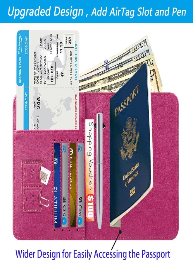 PASCACOO Passport Holder Cover Wallet Travel Essentials RFID Blocking Leather Card Case International Must Haves Travel Accessories for Women Men, 119#Purple, for Airtag - Image 3
