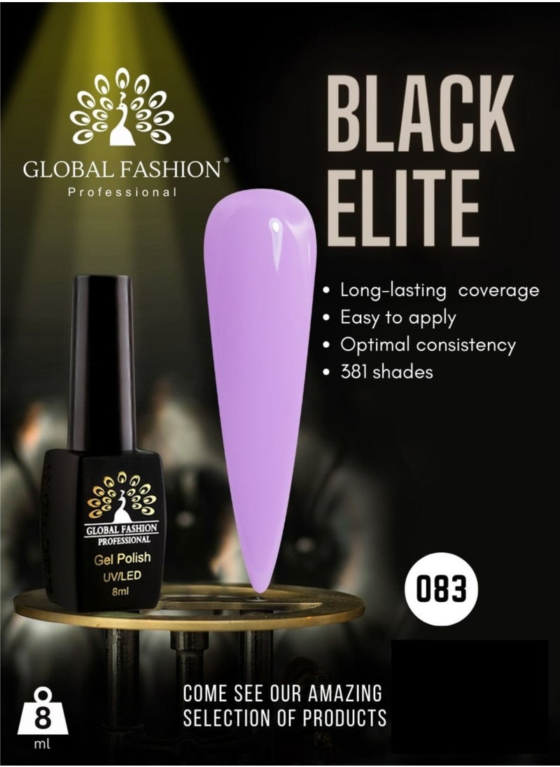 GLOBAL FASHION Global Fashion Black Elite Gel Polish | 132 Shades of Long-Lasting Elegance - 8ml | 083  - Image 2