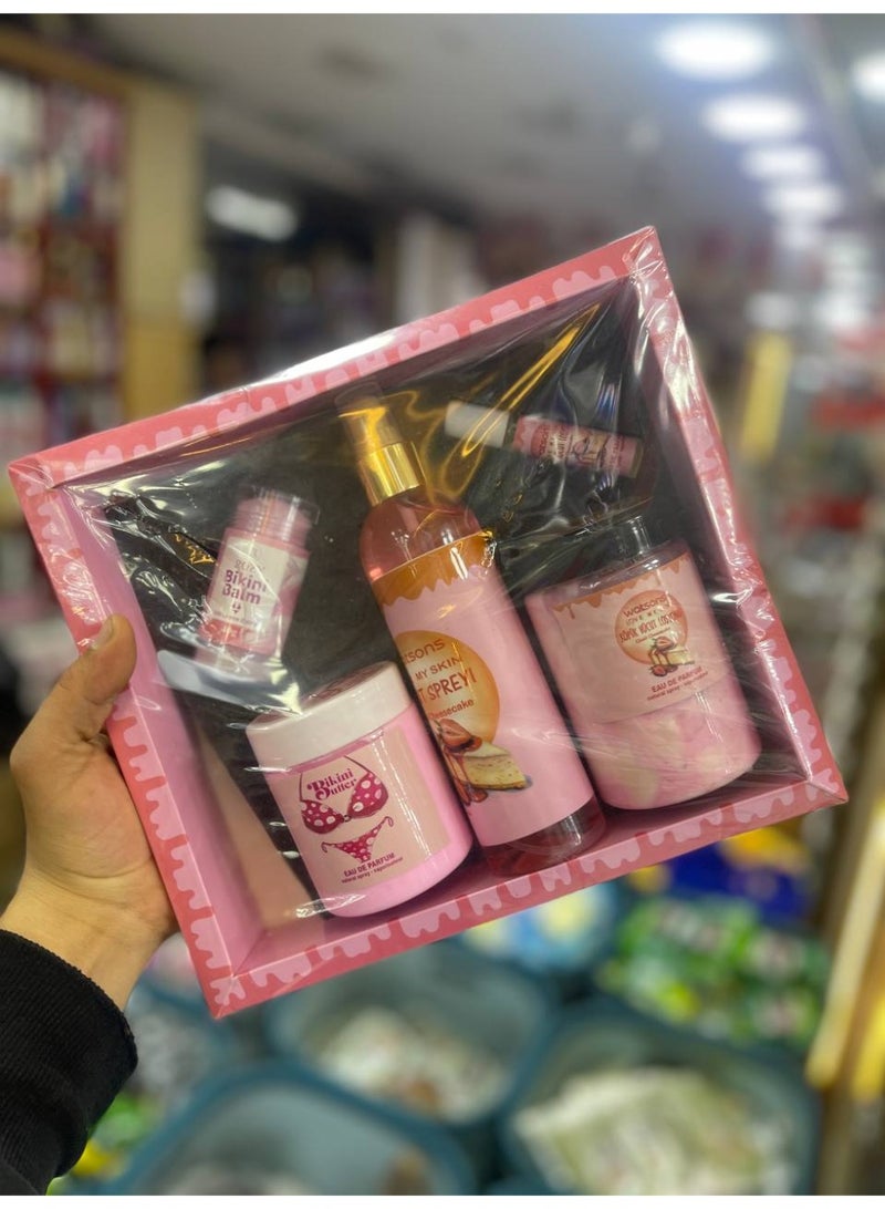 LUTIONS 5-in-1 Cheesecake Body Care Set: Moisturizing, Fragrancing, and Exfoliating with an Attractive Cheesecake Scent - Image 2