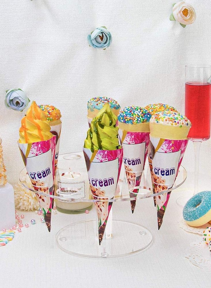 SYOSI Ice Cream Cone Holder Stand with 16 Holes, Display Holder, Cupcake Stand, Clear Acrylic Weddings Baby Showers Birthday Parties Anniversaries - Image 4