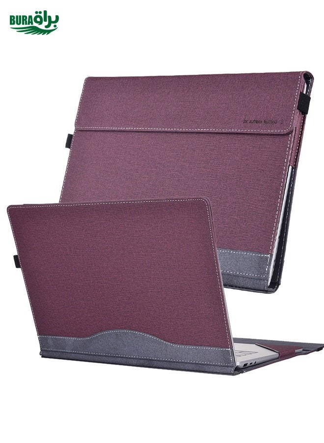 For Lenovo ThinkPad X1 Yoga Gen 7 14 inch Cloth Texture Laptop Leather Protective Case(Wine Red)