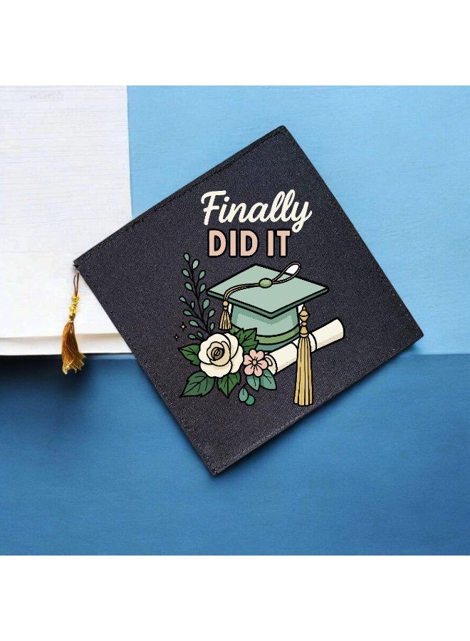 Graduation Cap - Custom Black Cap with One-Sided Printing  - Image 1