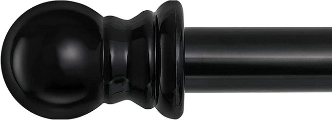 BLACK CURTAIN RODS FOR WINDOWS 48 TO 84 1 INCH STAINLESS STEEL WINDOW CURTAIN ROD ADJUSTABLE DRAPERY RODS HEAVY DUTY FOR KITCHENSLIDING DOORBEDROOM 3 BRACKETS