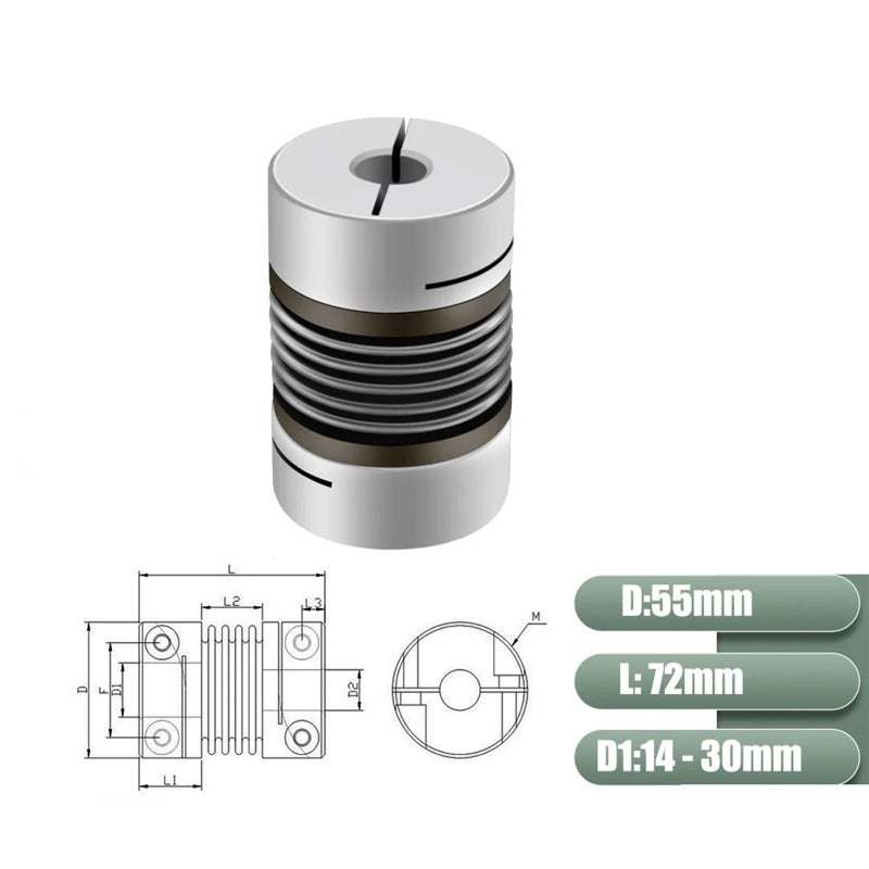 20X20 Aluminium Alloy Corrugated Coupling For Stepper Motor Shaft 3D Printer - Image 3