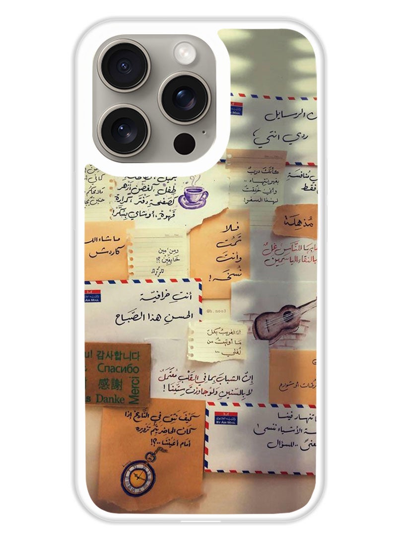 Theodor Protective Case Cover For APPLE IPHONE 15 Pro Letters (White Bumper) - Image 1