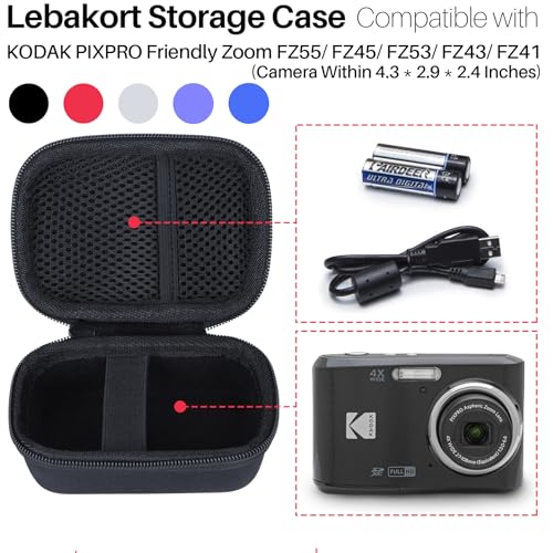 Lebakort Storage Case Compatible with KODAK PIXPRO Friendly Zoom FZ45 FZ55 16MP Digital Camera (Blue Case) - Image 3
