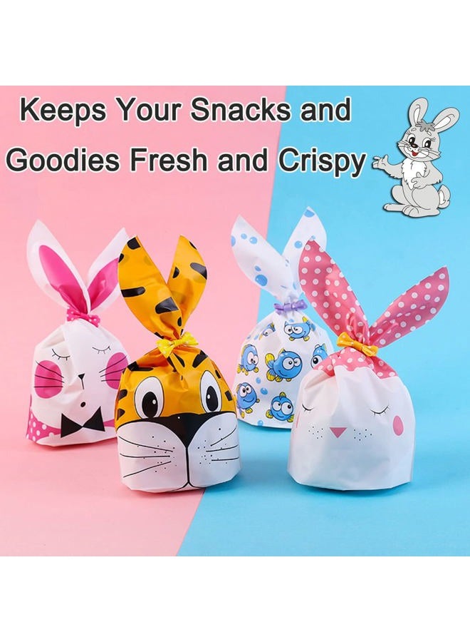 RORANIC 50 Pack Candy Gift Bags,Cute Tiger Small Goodie Bags for Kids Birthday Party, Cellophane Bags for Treats,Cooky,Cookies,Toys,Snacks,Baby Shower Party Favor Bags - Image 3