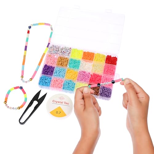 Ambitieux DIY Bracelet Making Kit for Girls – 48 Compartment Combo Set with 1000+ Beads, 8 Charms, Disc Beads, Alphabet Beads, 2 Elastic Threads, Cutter & Hooks – Jewellery Craft Kit for Kids Age 7–12 for girls birthday gift 2 3 4 5 6 7 8 9 - Image 4