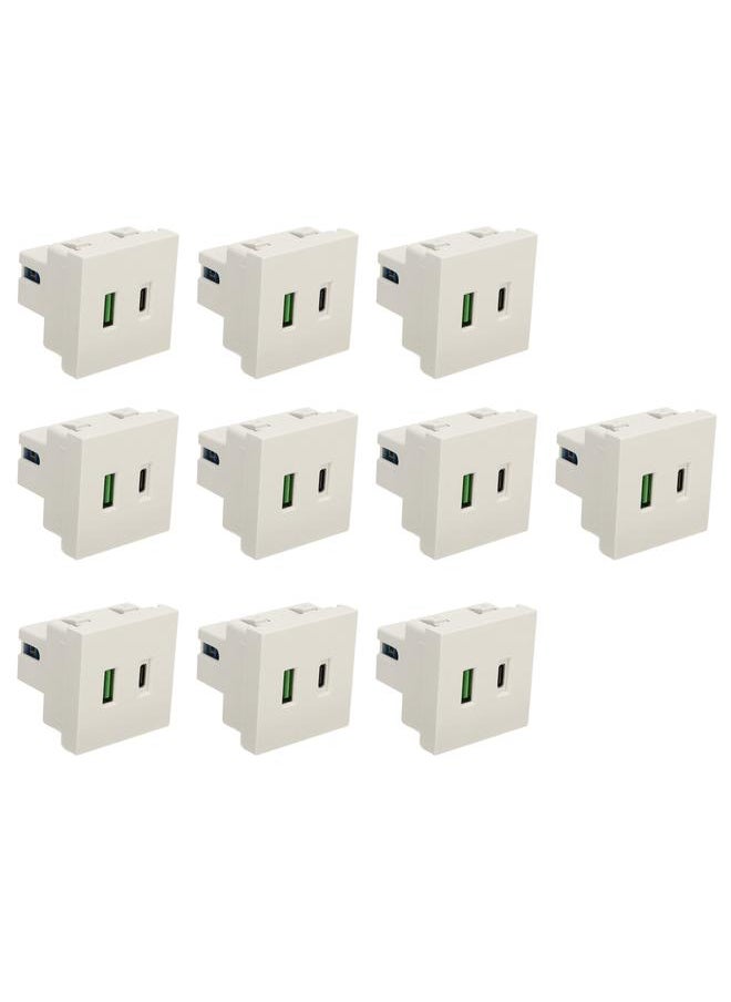 Thoraya - 10pcs USB Type C Wall Outlet Recessed Anti Reverse Insertion Function Fast Charging USB Type C Socket for Computer Phone AC 110‑240V - Image 1