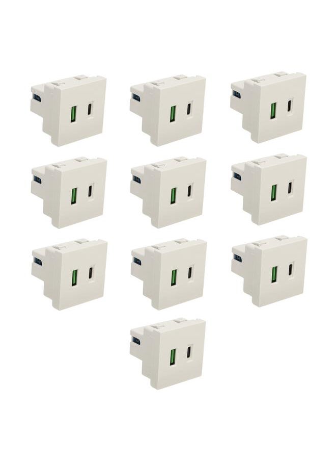 Thoraya - 10pcs USB Type C Wall Outlet Recessed Anti Reverse Insertion Function Fast Charging USB Type C Socket for Computer Phone AC 110‑240V - Image 1
