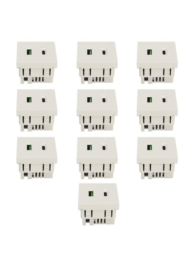 Thoraya - 10pcs USB Type C Wall Outlet Recessed Anti Reverse Insertion Function Fast Charging USB Type C Socket for Computer Phone AC 110‑240V - Image 1