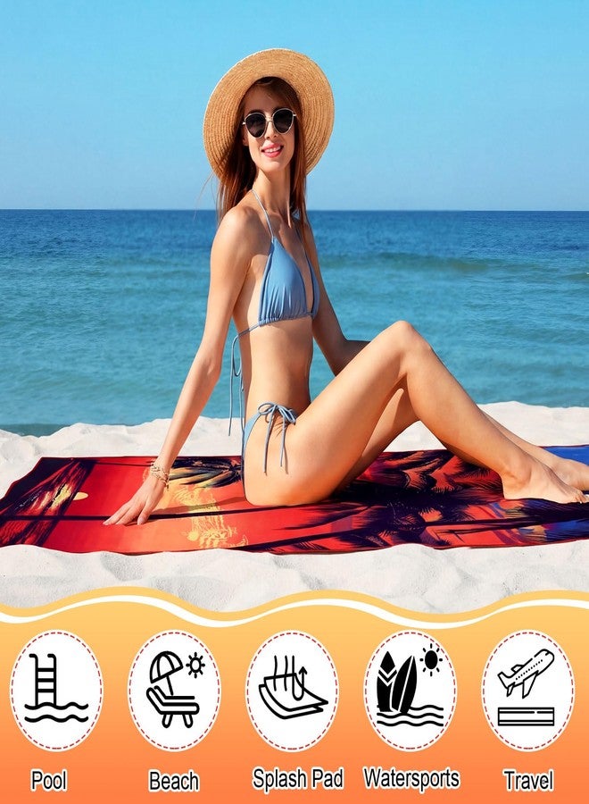 FuWeave 6 Pcs 72 x 36 Microfiber Oversized Beach Towels Large Absorbent Thin Compact Lightweight Sand Free Quick Dry Towels Pack for Travel Pool Yoga Gym Sports Beach Accessories(Coconut Trees) - Image 4