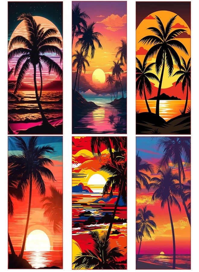 FuWeave 6 Pcs 72 x 36 Microfiber Oversized Beach Towels Large Absorbent Thin Compact Lightweight Sand Free Quick Dry Towels Pack for Travel Pool Yoga Gym Sports Beach Accessories(Coconut Trees) - Image 1