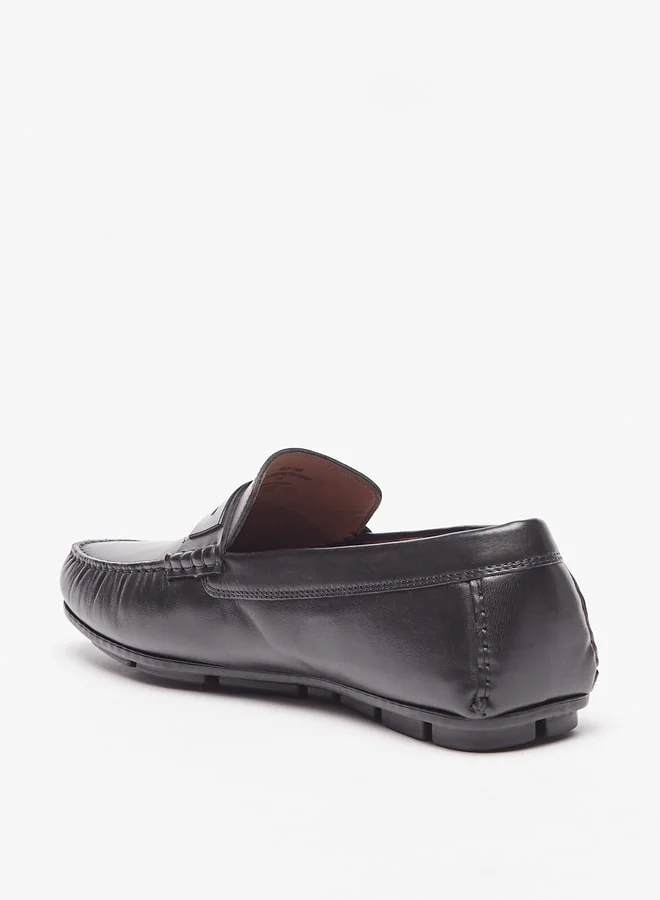 DUCHINI Men's Solid Slip-On Moccasins