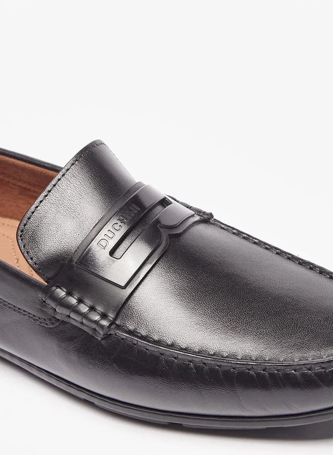 DUCHINI Men's Solid Slip-On Moccasins