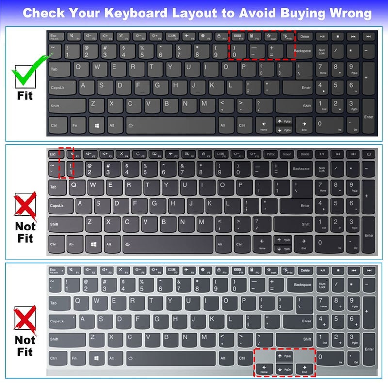 MUBUY-GOL Keyboard Cover for Lenovo Ideapad Flex 5 5i 15.6" 16", IdeaPad Slim 5 5i/Slim 3 3i 15.6" 16", Ideapad Flex 5 5i 15.6" 16", Lenovo Yoga 7 7i 15.6 16, Yoga Slim 7 15.6, Ideapad 3/Ideapad 5 15.6 17.3 - Image 2