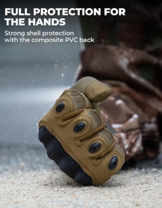 Men's Tactical Gloves with Hard Shell and Palm Pad - Touchscreen Compatible for Motorcycling, Sports, Hunting, Camping & Climbing - Image 4