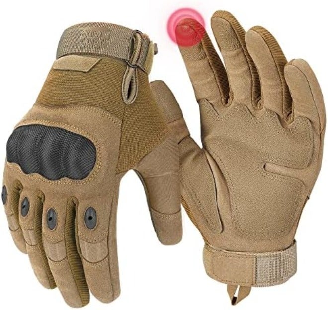 Men's Tactical Gloves with Hard Shell and Palm Pad - Touchscreen Compatible for Motorcycling, Sports, Hunting, Camping & Climbing - Image 3