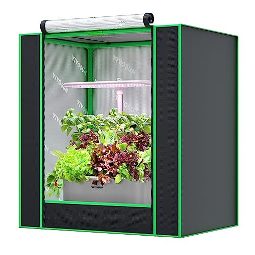 VIVOSUN Small Grow Tent for Aerogarden, Hydroponics Growing System, 20”x14”x21” Highly Reflective Mylar Indoor Grow Tent with Sealed Bottom Design, Ventilation Window and Cable Hole Port - Image 1