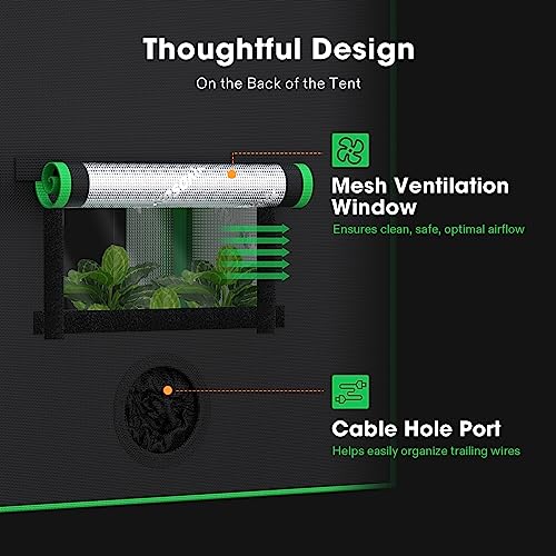 VIVOSUN Small Grow Tent for Aerogarden, Hydroponics Growing System, 20”x14”x21” Highly Reflective Mylar Indoor Grow Tent with Sealed Bottom Design, Ventilation Window and Cable Hole Port - Image 3
