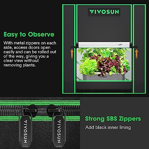 VIVOSUN Small Grow Tent for Aerogarden, Hydroponics Growing System, 20”x14”x21” Highly Reflective Mylar Indoor Grow Tent with Sealed Bottom Design, Ventilation Window and Cable Hole Port - Image 2