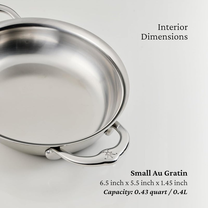 Hestan OvenBond Provisions - Oval au Gratin Dishes Stainless Steel, Set of 2, (13 Ounce), Small (6.5" x 5.5") - Image 3