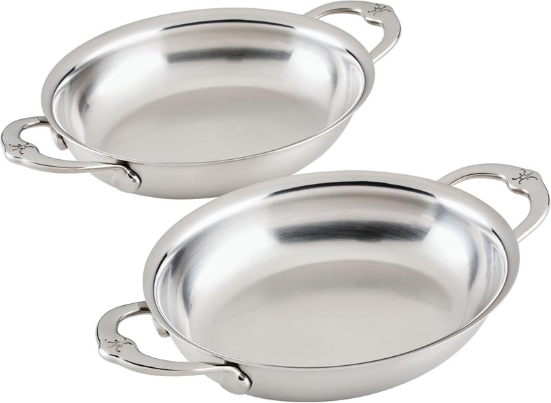 Hestan OvenBond Provisions - Oval au Gratin Dishes Stainless Steel, Set of 2, (13 Ounce), Small (6.5" x 5.5") - Image 1