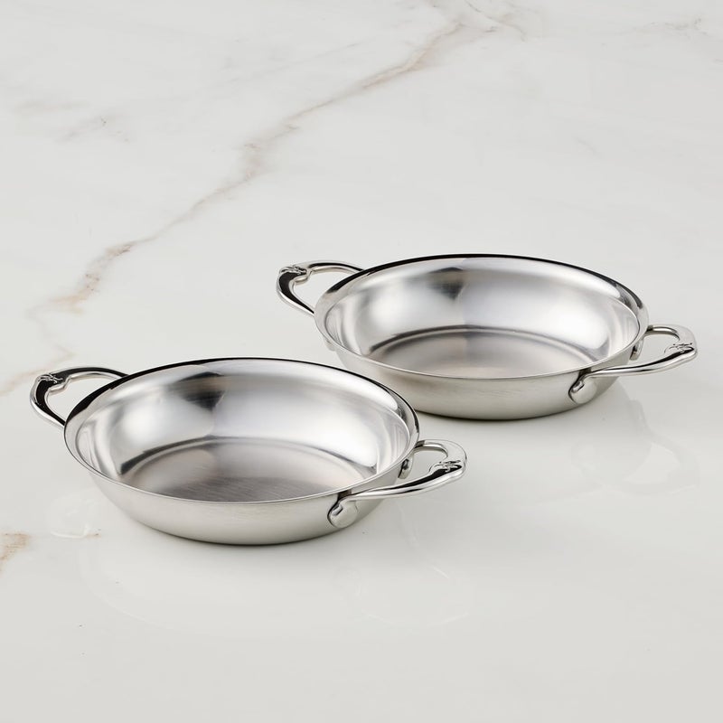 Hestan OvenBond Provisions - Oval au Gratin Dishes Stainless Steel, Set of 2, (13 Ounce), Small (6.5" x 5.5") - Image 2