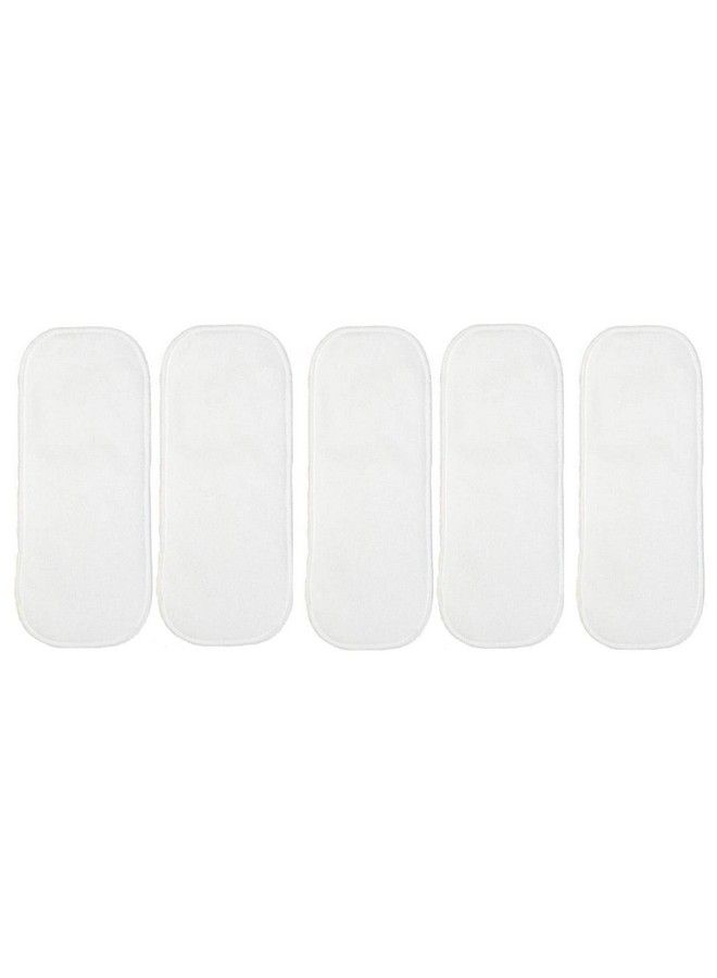 Tinny Tots Pack Of 5 White Bamboo Charcoal Inserts Liners Pads(5 Layers) Wetfree Washable Reusable Adjustable Cotton Diaper Nappy Inserts Natures Cloth Diaper Liners For Baby Reusable Cloth Diapers(0 24 Months) - Image 2