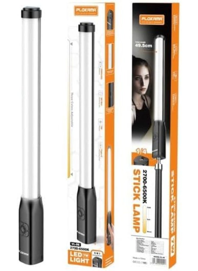 التخطيط Plokama VL‑06 - مصباح LED محمول 2000 مللي أمبير 7 وات 2700-6500 كيلو - النوع C - أسود - Image 2