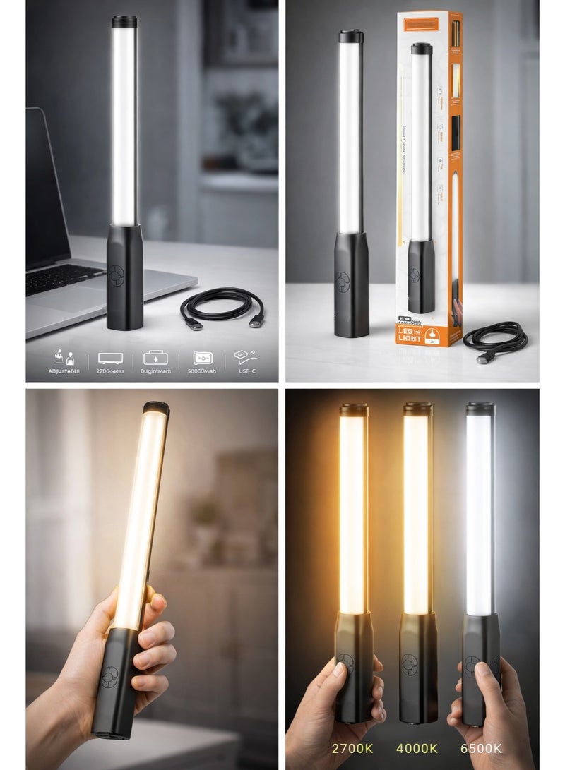 التخطيط Plokama VL‑06 - مصباح LED محمول 2000 مللي أمبير 7 وات 2700-6500 كيلو - النوع C - أسود - Image 4
