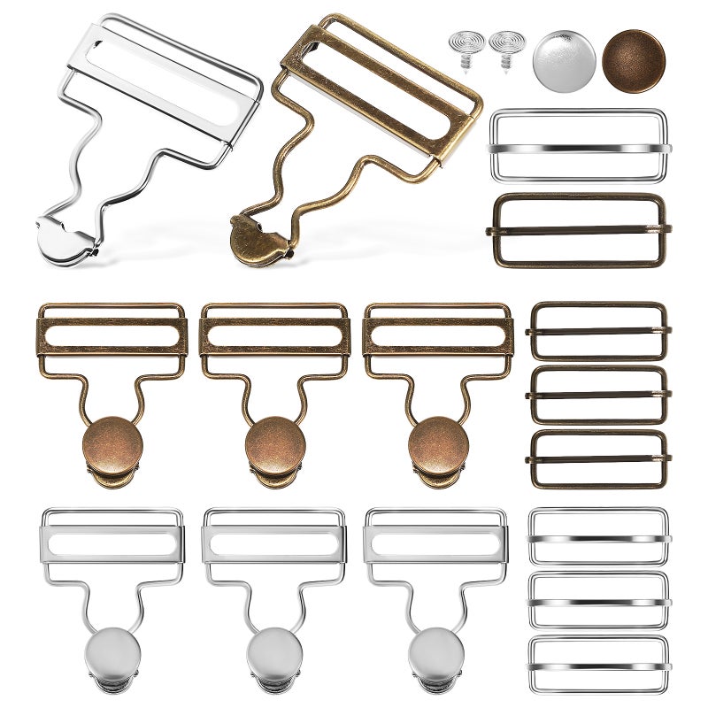 8 Sets Overalls Buckles Suspender Clips Replacement Metal Overall Buckles Clothing Accessories - Image 1