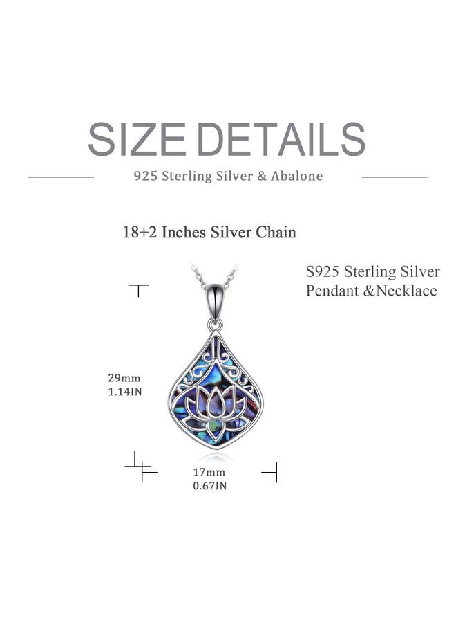 POPLYKE Sterling Silver Lotus Necklace For Women Abalone Jewelry Lotus Flower Necklace Yoga Lotus Flower Gifts For Women Birthday - Image 5