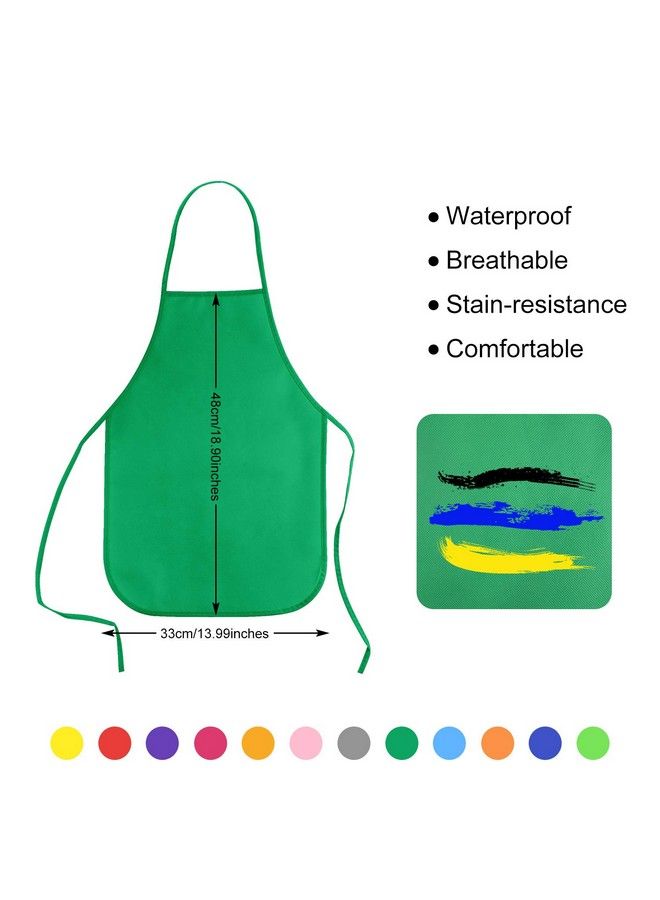 KUUQA 24 Pack 12 Colors Kids Art Aprons For Ages 3 To 7 Years Children Painting Aprons Art Smocks For Craft Kitchen Classroom - Image 4